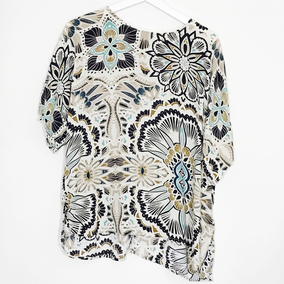 H&M Tops - 🌵H&M Paisley Taupe & Teal Short Sleeve Blouse 14